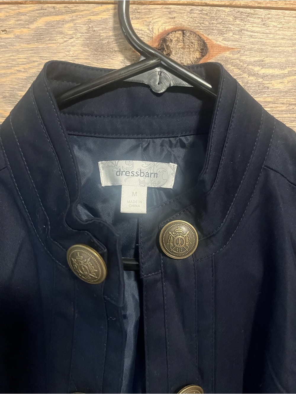 NWT Dress Barn Navy Military-Style Button Jacket - Picture 3 of 5